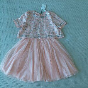 new ASOS light pink/peach/pink melon pleated embellished mini dress